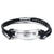 Personalised Black Leather Bracelet with Magnet Clasp