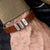 Men’s Brown Leather Bracelet with Custom Beads