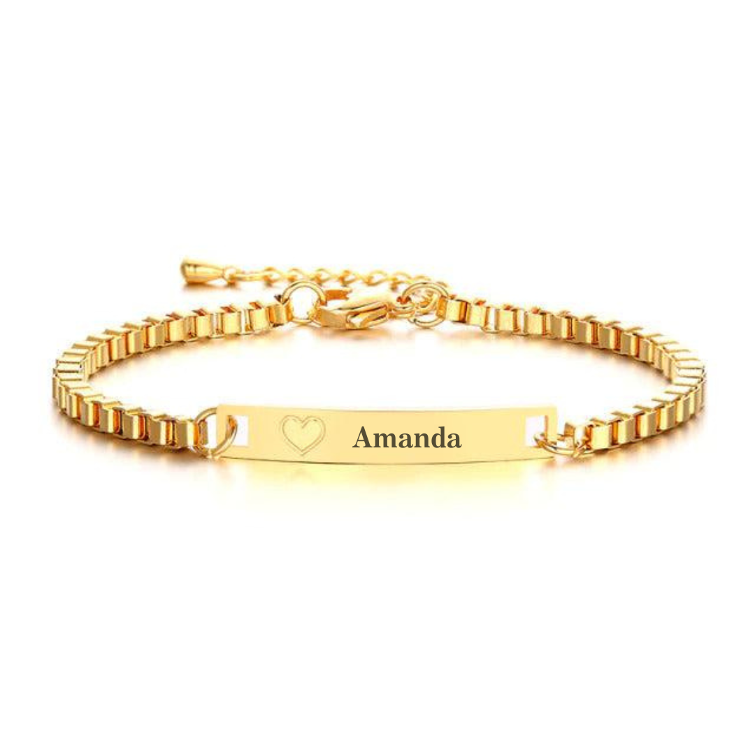 Women’s Personalised Bracelet with Engraved Heart