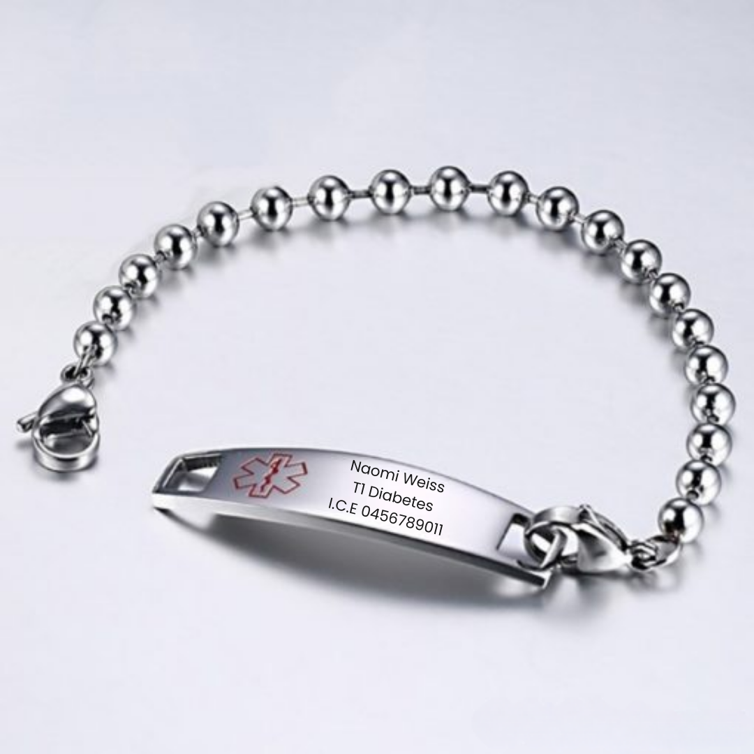 Unisex Medical Alert Chain Bracelet
