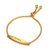 Adjustable Women Personalised Slider Bracelet - Gold Colour