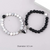 Black & White Magnetic Couples Bead Bracelets