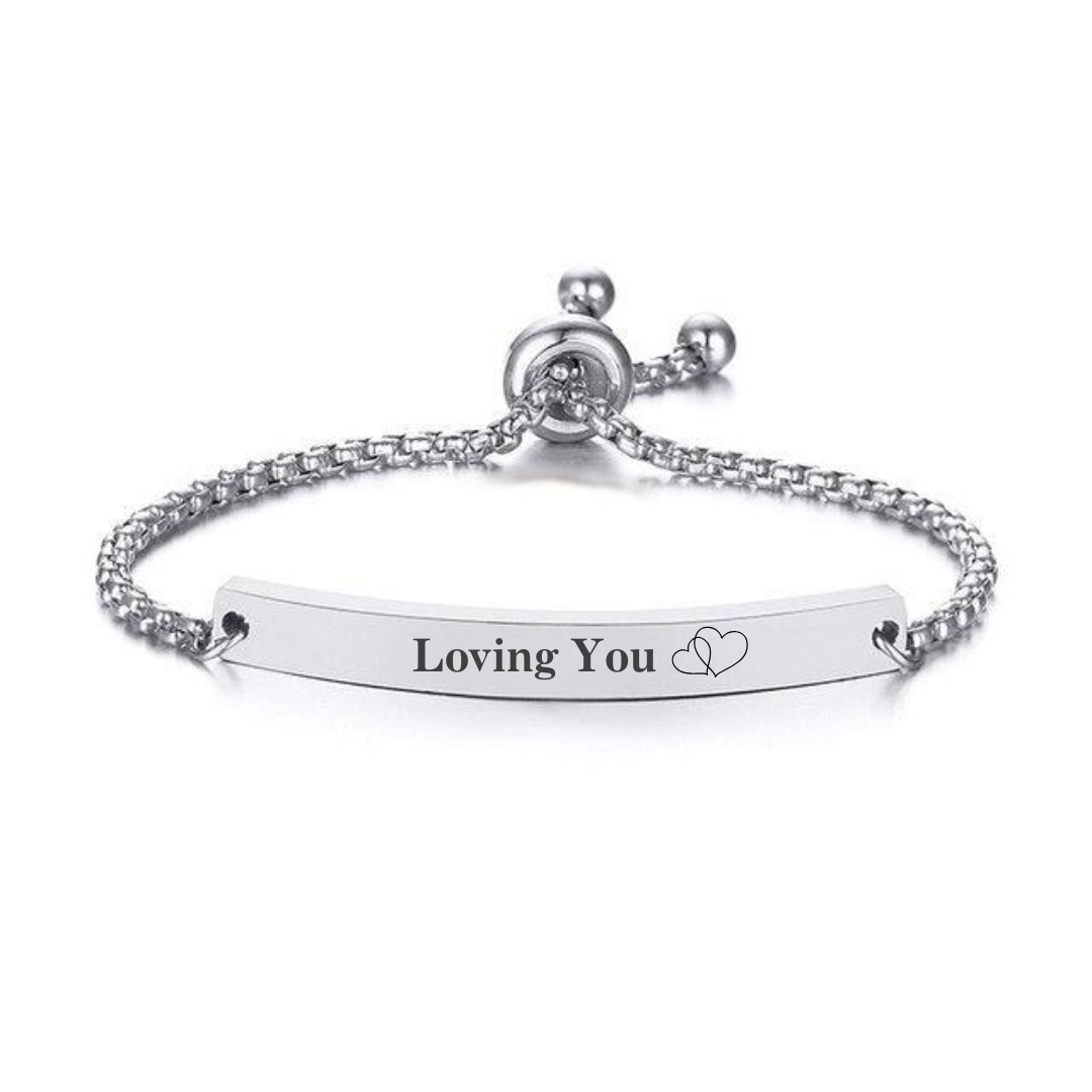 Adjustable Personalised Women Slider Bracelet