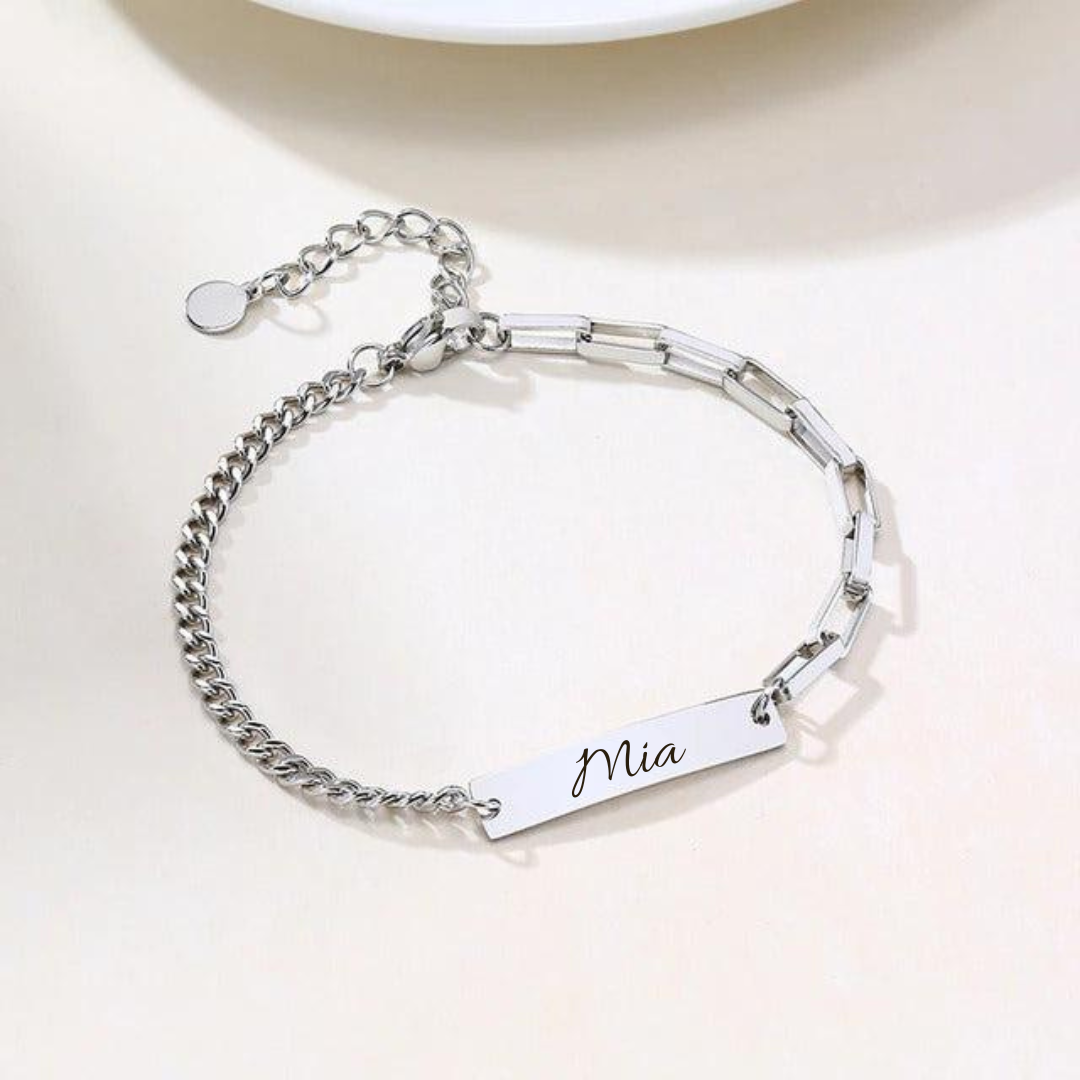 Engravable Stainless Steel Women Chain Bracelet