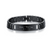 Black Engravable Stainless Steel Bracelet for Men