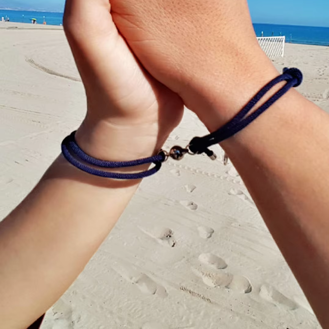 Ocean and Mountain Magnetic Rope Bracelets For Couples