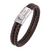 Brown Double Braided Personalised Leather Bracelet