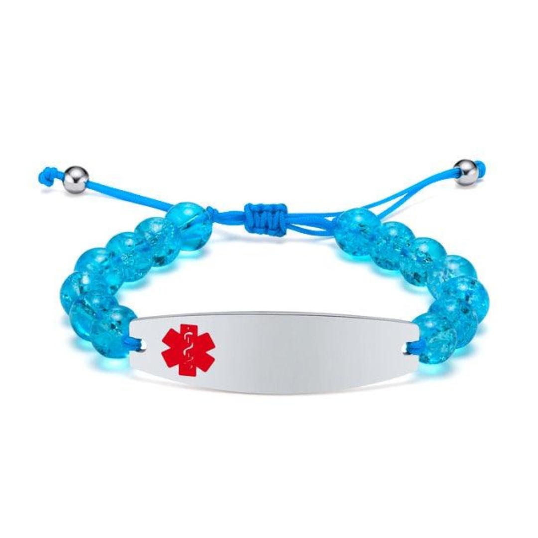 Adjustable Beads Medical Alert Bracelet
