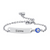 Personalised Evil Eye Bracelet with Custom Bar – Silver Colour