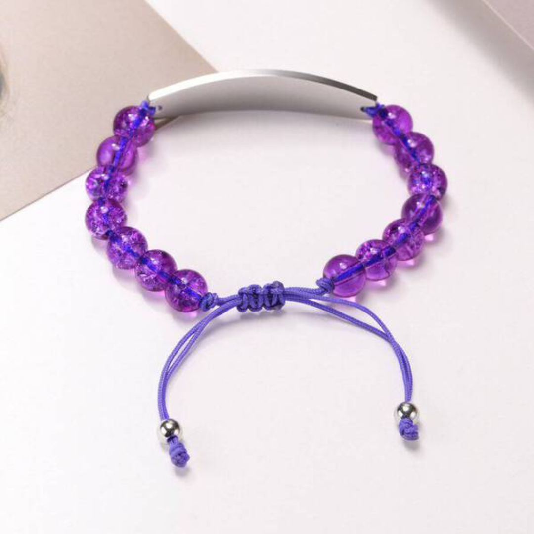 Adjustable Beads Medical Alert Bracelet