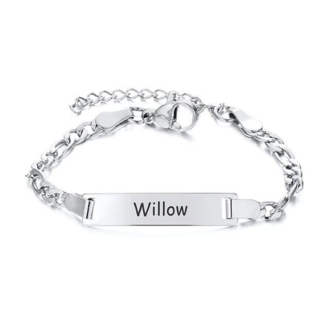 Children's Silver Colour ID bracelet