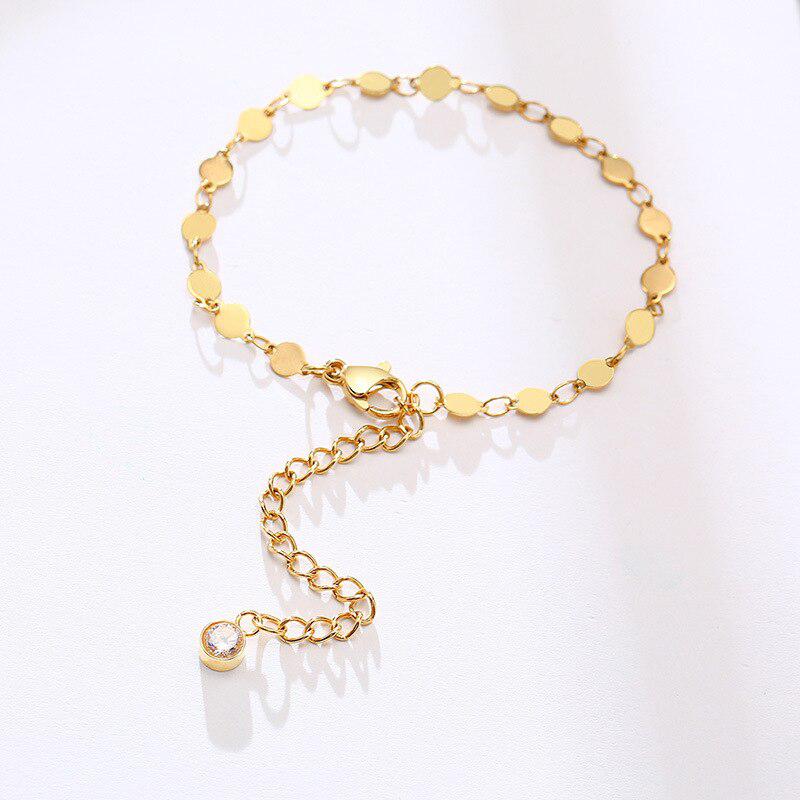 Adjustable Chain Bracelet with Cubic Zirconia Extension-Women Bracelets-Auswara