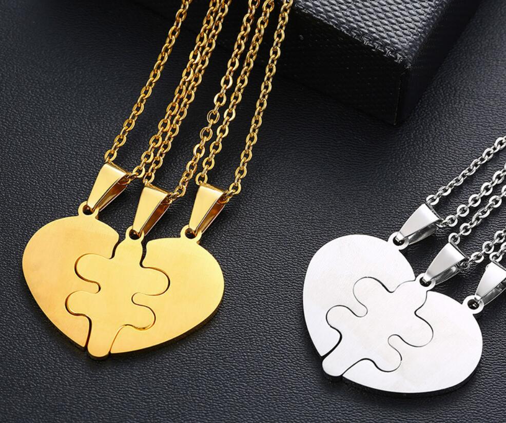 Best Friends Forever Friendship Heart Puzzle Necklace-Best Friend Necklace-Auswara