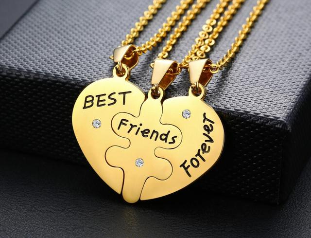 Best Friends Forever Friendship Heart Puzzle Necklace-Best Friend Necklace-Auswara