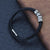 Black Braided Men Leather Bracelet with Customised Beads (Copy 08 2024)-Personalised Bracelet-Auswara