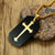 Black & Gold Cross Necklace-Cross Necklace-Auswara