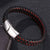 Black & Red Personalised Braided Leather for Men-Personalised Bracelet-Auswara