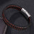 Black & Red Personalised Braided Leather for Men-Personalised Bracelet-Auswara