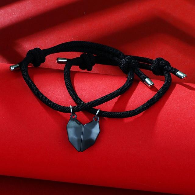 Couples Magnetic Heart Charm Bracelets - Auswara