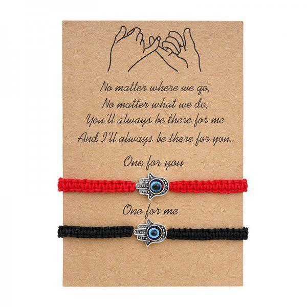 Black and Red Evil Eye Braided Bracelets-Evil Eye Bracelet-Auswara