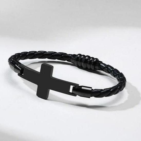 Black shop cross bracelet