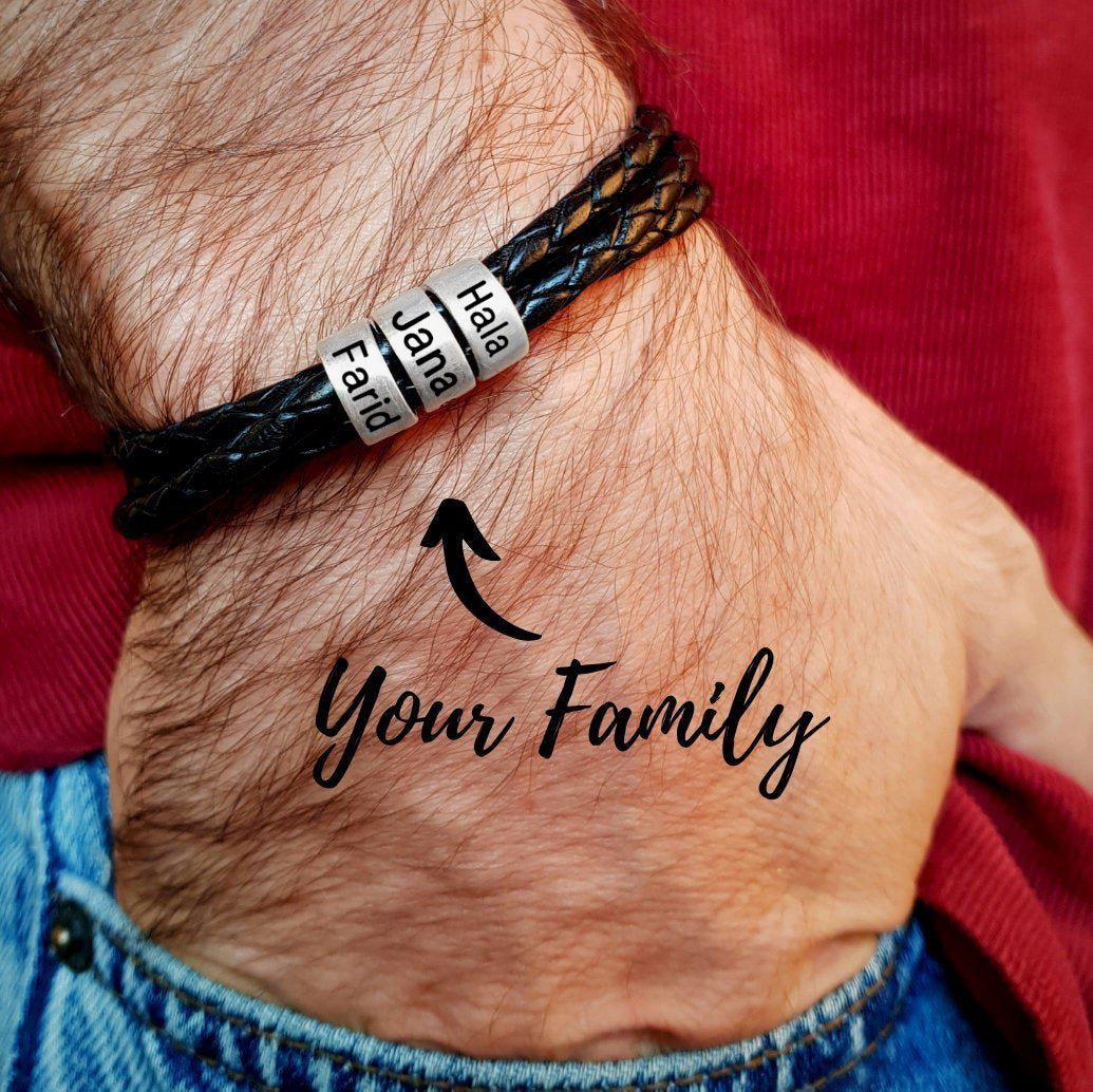 Custom Family Crest Engraved Men's Bracelets, Personalised Men's Bracelets, Engraved  Leather Bracelets, Gift for Him, Men's Bracelets – somethinggoldjewelry