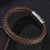 Brown Double Braided Personalised Leather Bracelet-Personalised Bracelet-Auswara