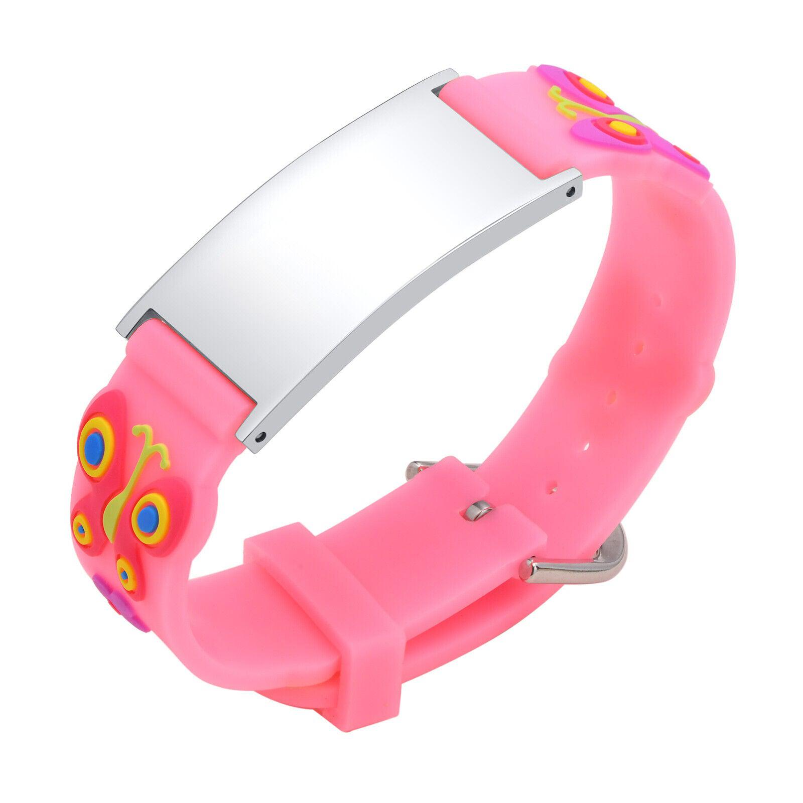 Butterfly Pink Silicone Anti Lost Kids Bracelet-Identification Bracelet-Auswara