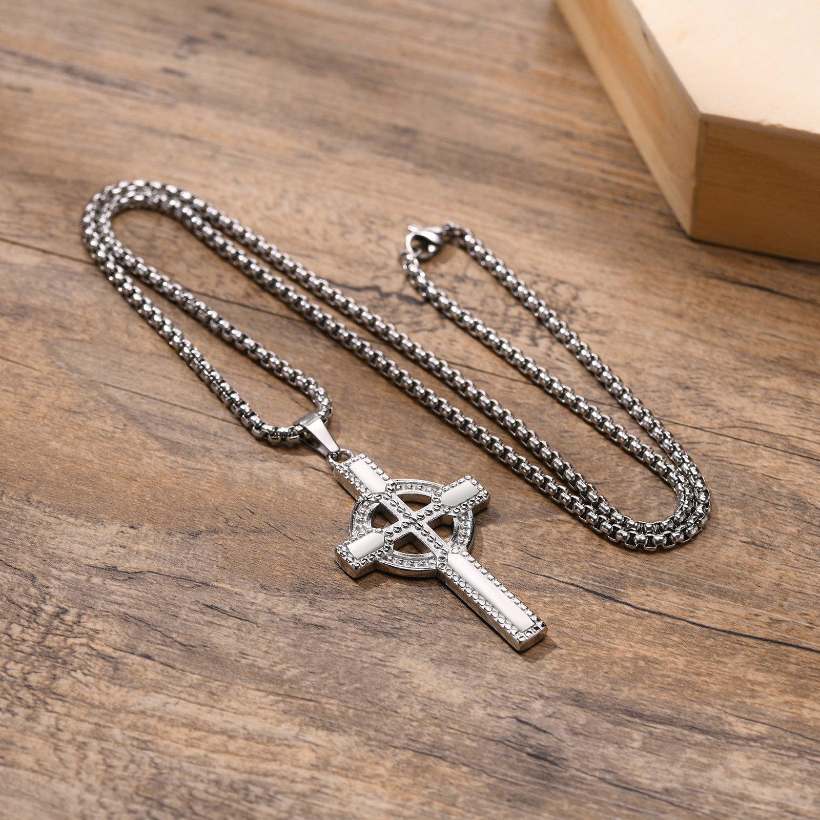 Celtic Cross Chain Necklace-Cross Necklace-Auswara