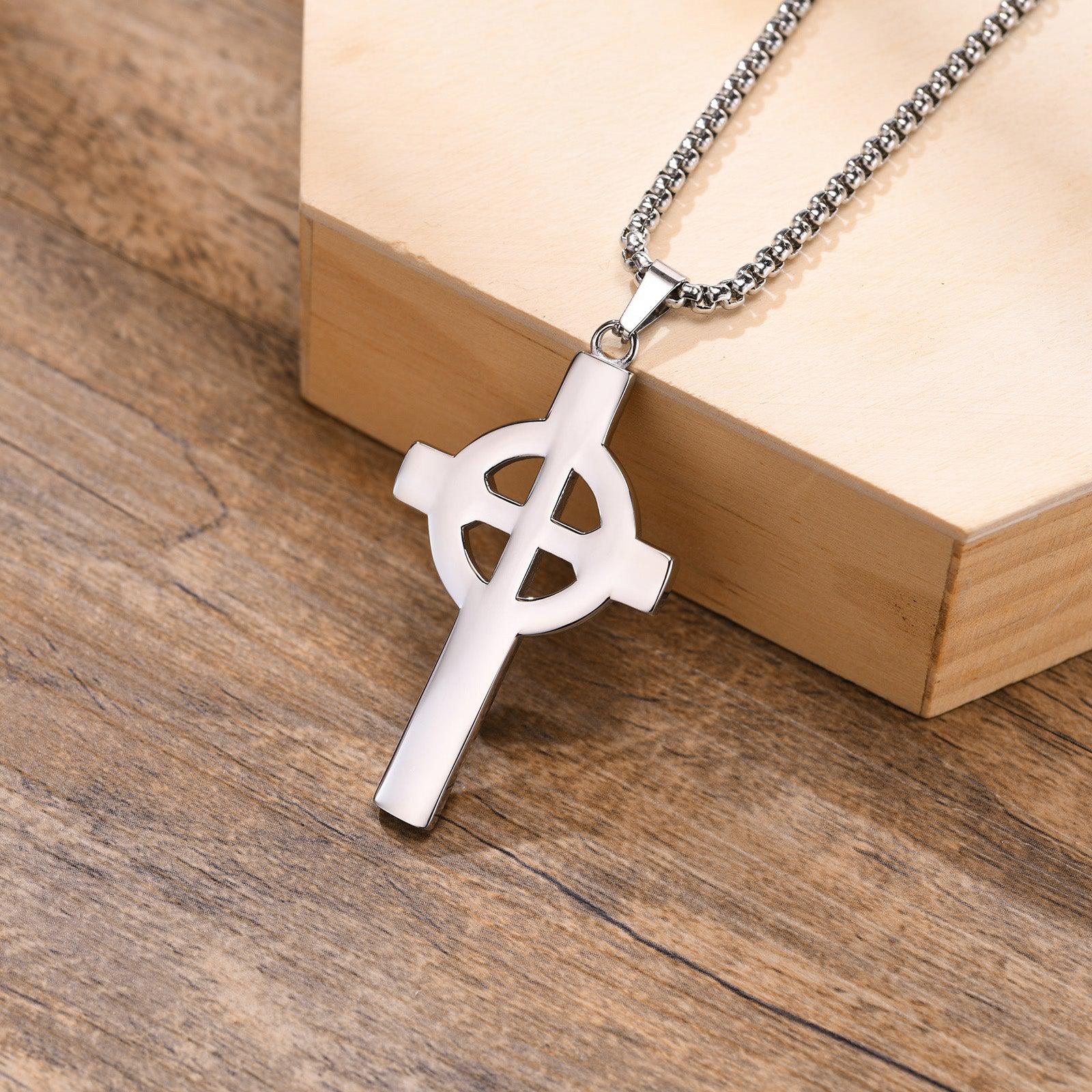 Celtic Cross Chain Necklace-Cross Necklace-Auswara