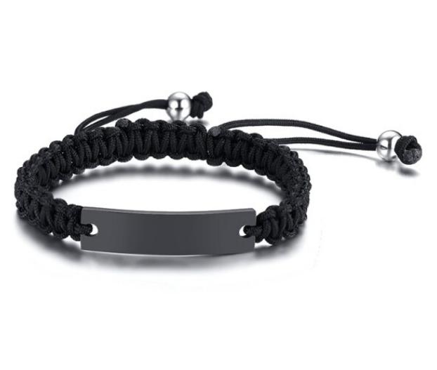 Couples Engravable Magnetic Braided Bracelets – Black & White-Couple Bracelet-Auswara