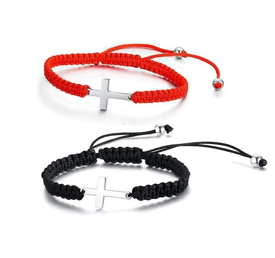 Couples Matching Cross Rope Christian Bracelet-Cross Bracelet-Auswara