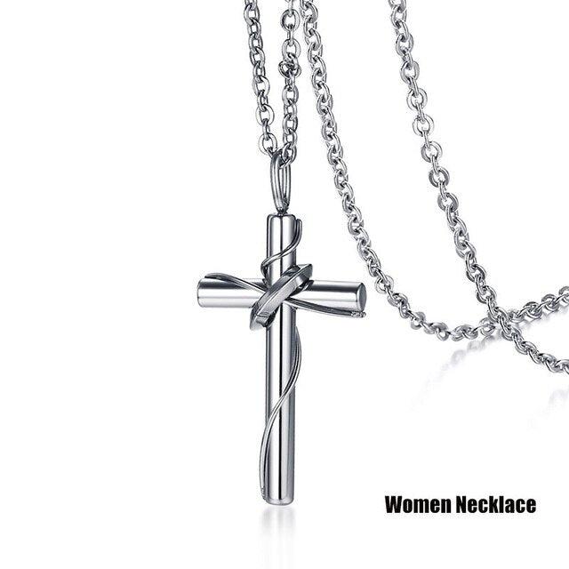 Cross Pendant Couple Necklace-Cross Necklace-Auswara