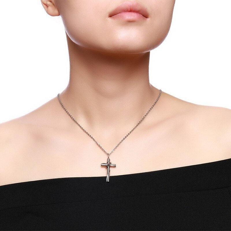 Cross Pendant Couple Necklace-Cross Necklace-Auswara