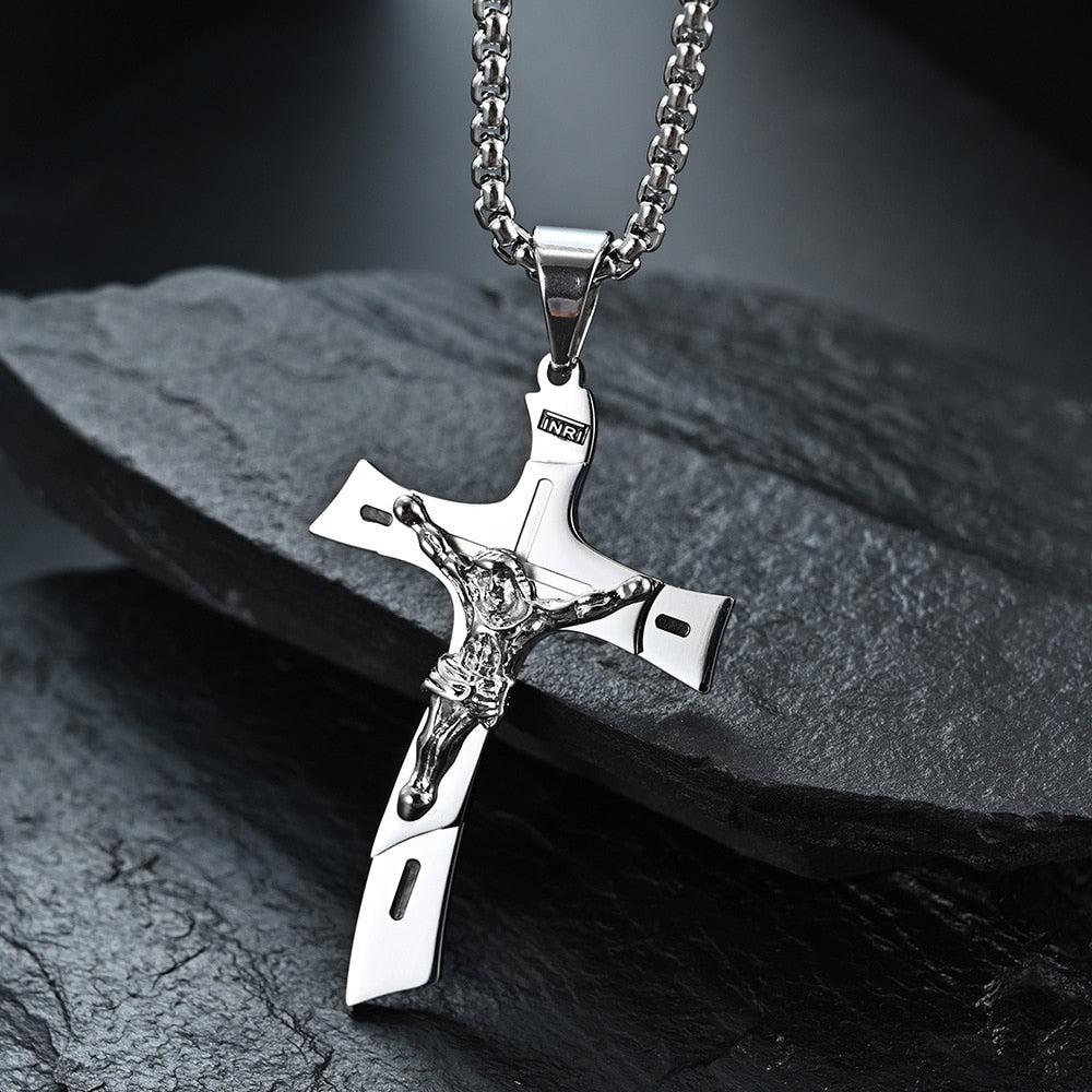 Crucifix Cross Pendant Necklace-Cross Necklace-Auswara