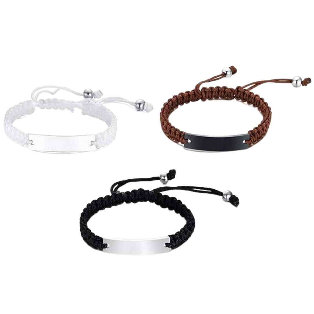 Engravable Braided Bracelet for Men-Personalised Bracelet-Auswara