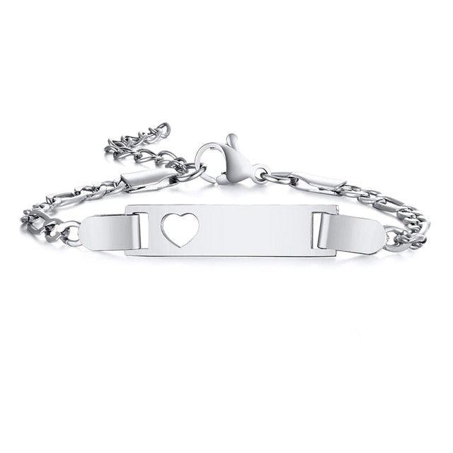 Children's Personalised Silver Bangle and Engraved Cloud Charm 20x14mm |  HappyBulle