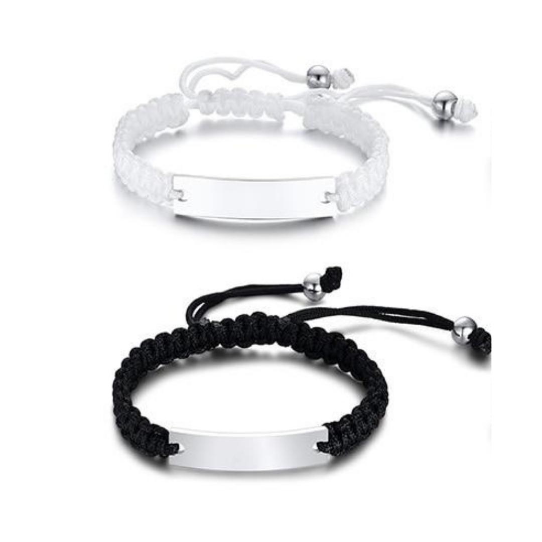 Engravable Matching Couples Bar Bracelets