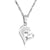 Engraved Heart Puzzle Couples Necklace with Cubic Zirconia – Silver and Gold-Couples Necklace-Auswara