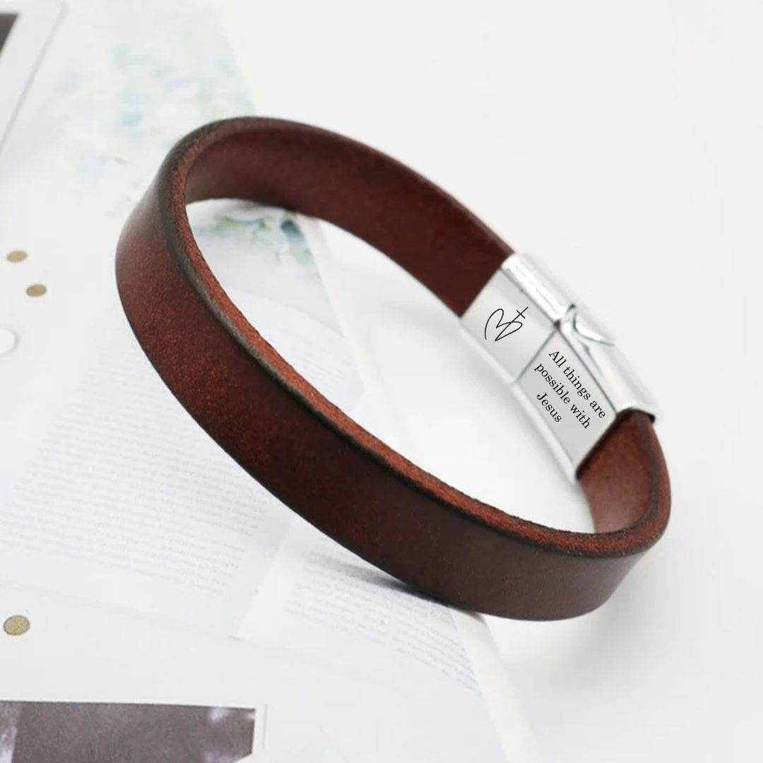 EternaLuxe Personalised Leather Band Bracelet-Personalised Bracelet-Auswara