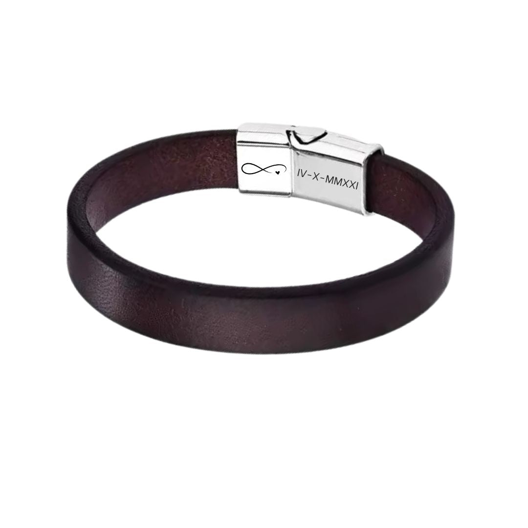 EternaLuxe Personalised Leather Band Bracelet-Personalised Bracelet-Auswara