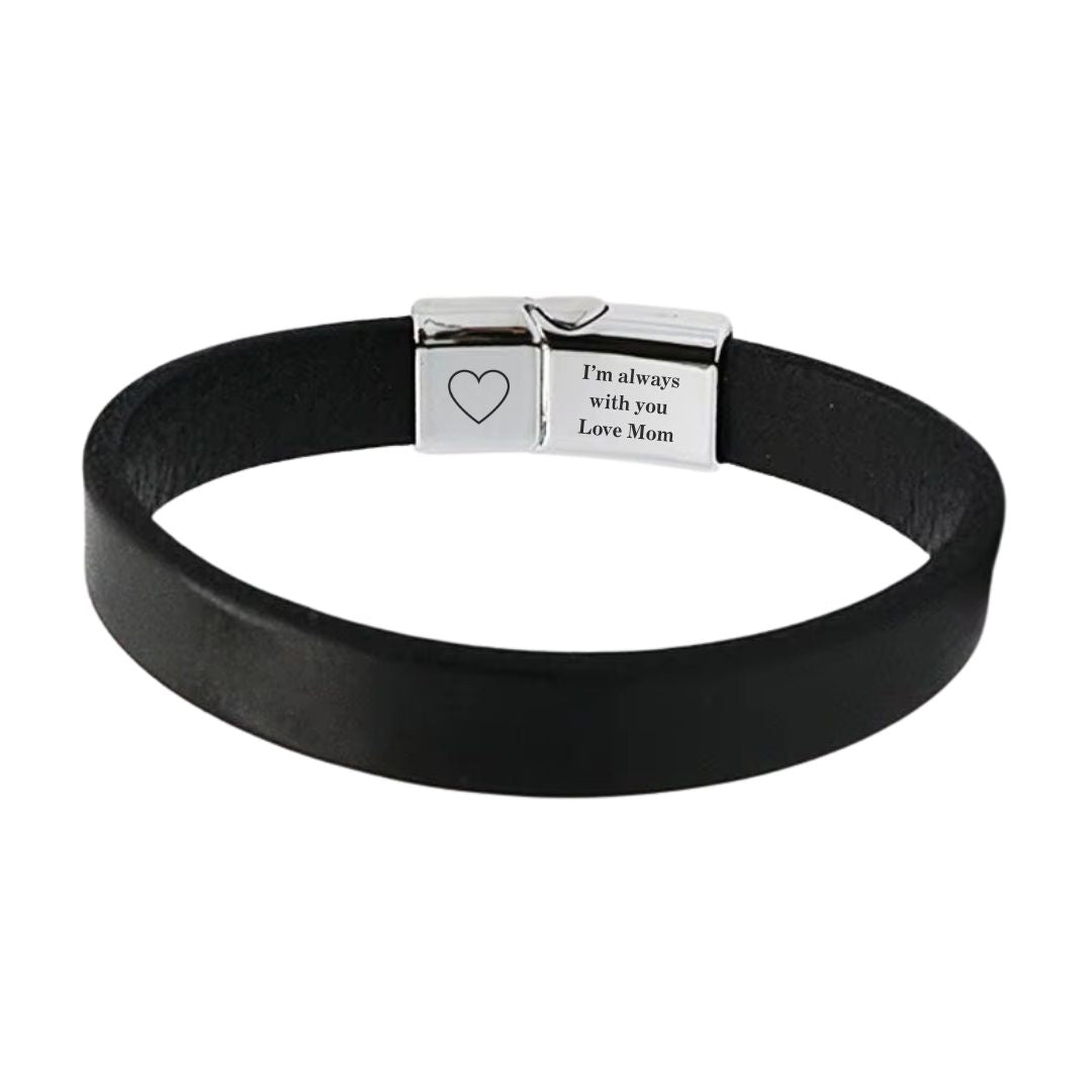 EternaLuxe Personalised Leather Band Bracelet-Personalised Bracelet-Auswara