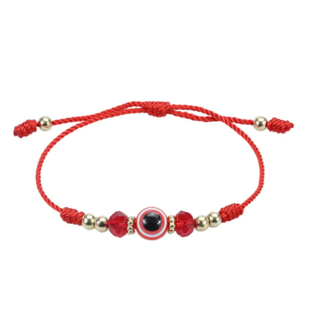 Evil Eye Adjustable Rope Weave Bracelet-Evil Eye Bracelet-Auswara