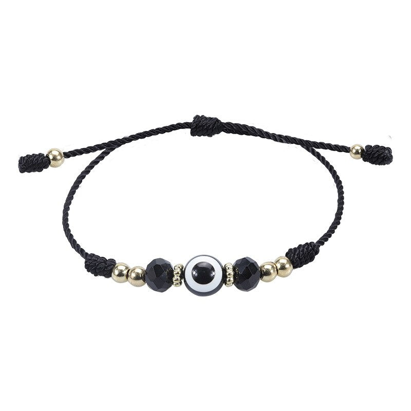 Evil Eye Adjustable Rope Weave Bracelet-Evil Eye Bracelet-Auswara