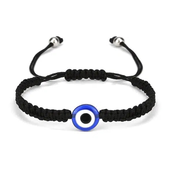 Evil Eye Black Braided Rope Bracelet-Evil Eye Bracelet-Auswara