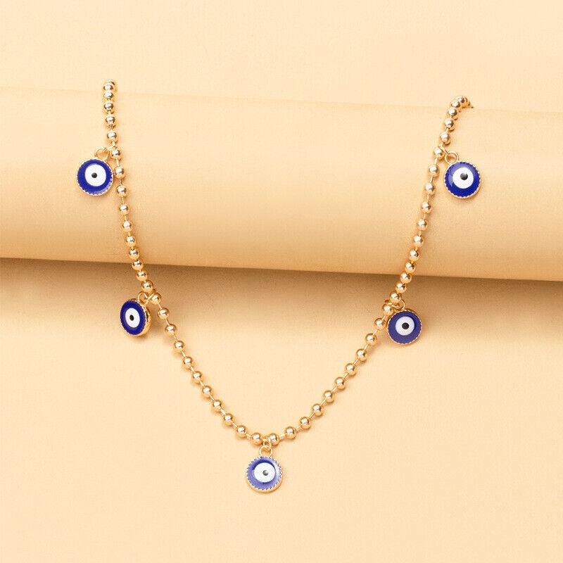 Evil Eye Charm Dangle Necklace-Evil Eye Necklace-Auswara