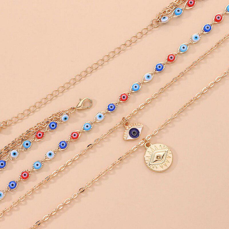 Evil Eye Multilayer Necklace-Evil Eye Necklace-Auswara