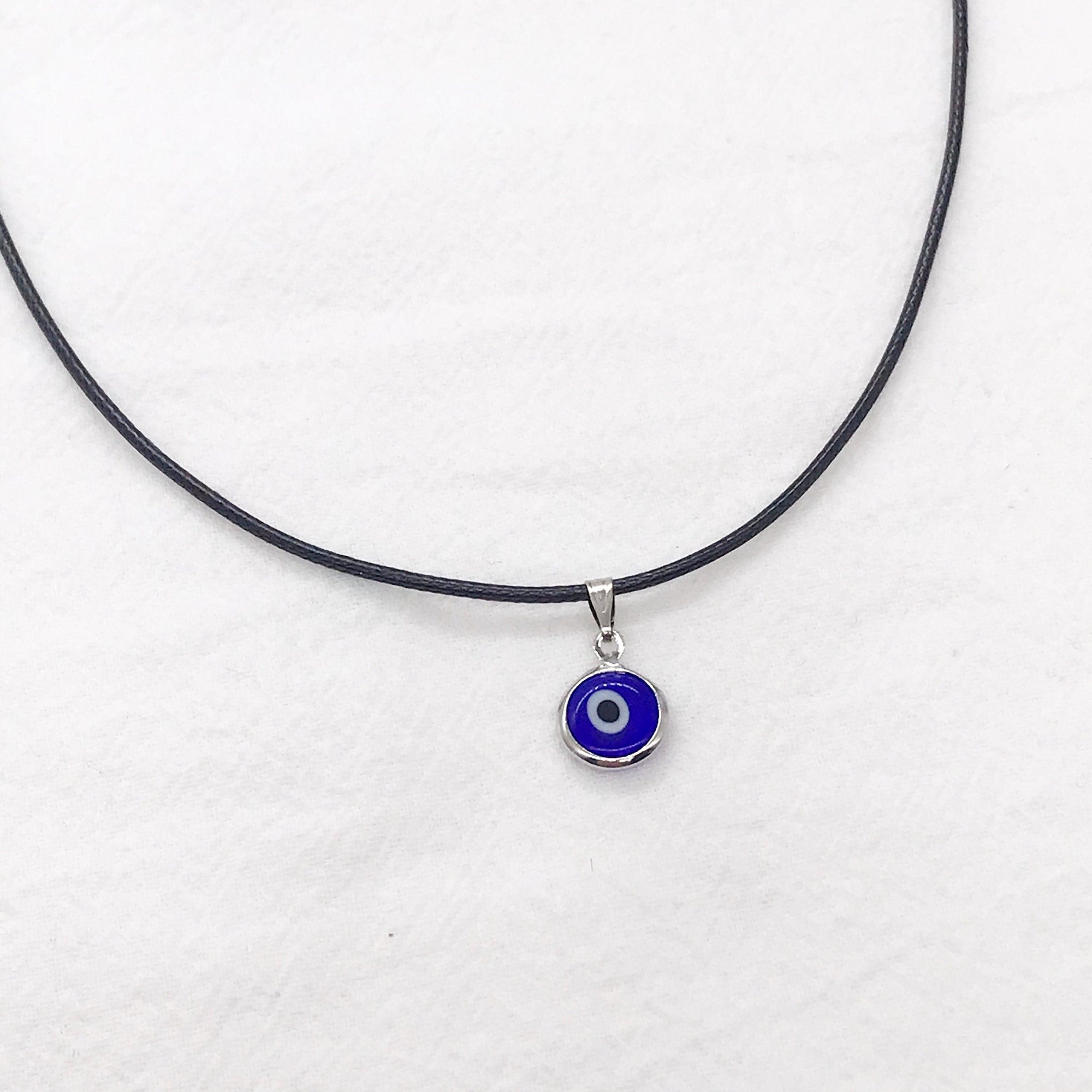 Evil Eye Pendant with Black String Necklace-Evil Eye Necklace-Auswara