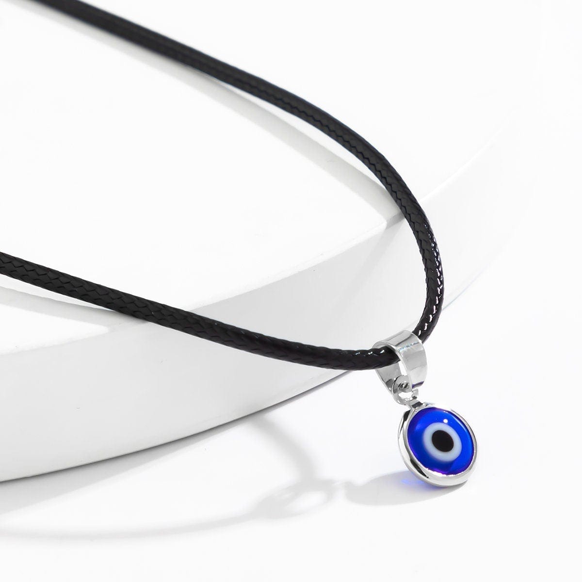 Evil Eye Pendant with Black String Necklace-Evil Eye Necklace-Auswara