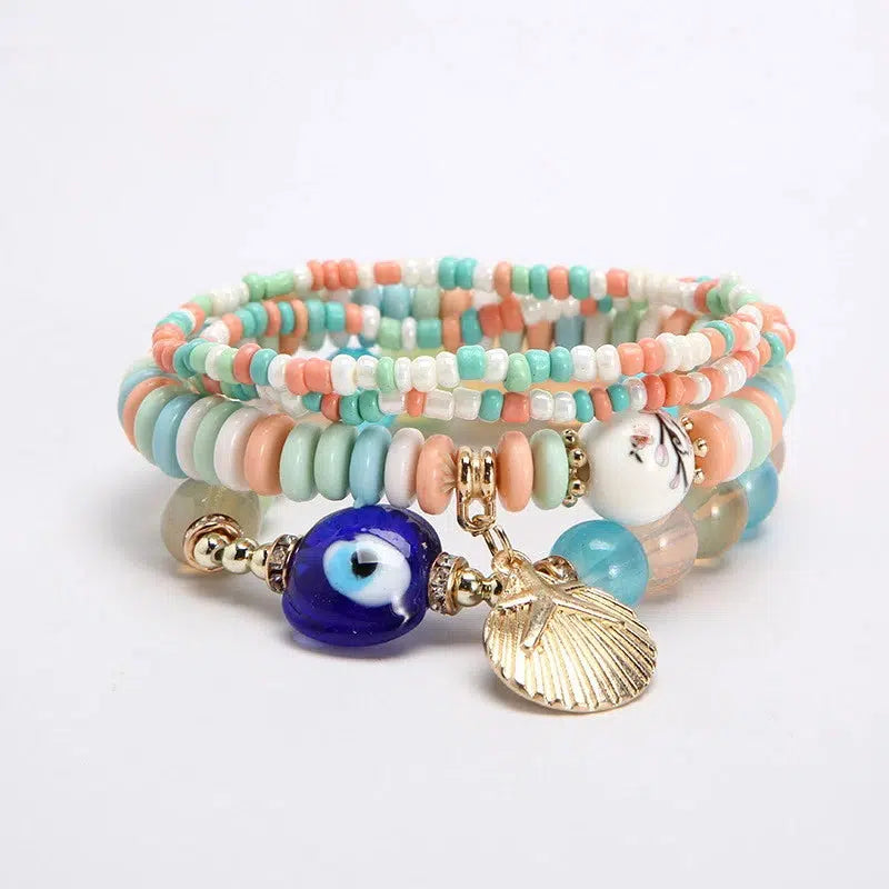 Four Layer Evil Eye Bracelet Set-Evil Eye Bracelet-Auswara